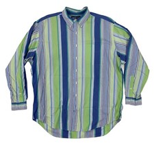 Ralph Lauren BLAKE Button Up Shirt Multicolor Striped Cotton BIG Size X 1X