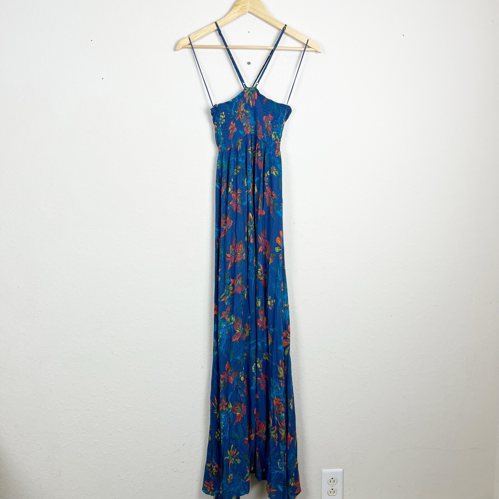 Free People One Step Ahead Maxi Dress Blue Size XS