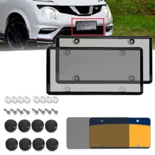 2Pcs Car License Plate Protector Frame Label Cover American Standard