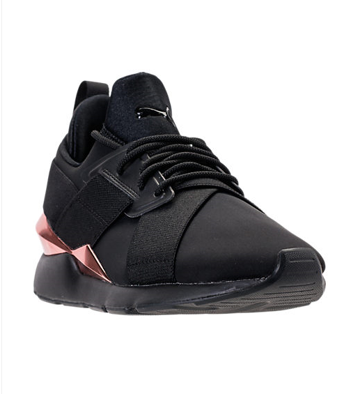 puma black and rose gold sneakers