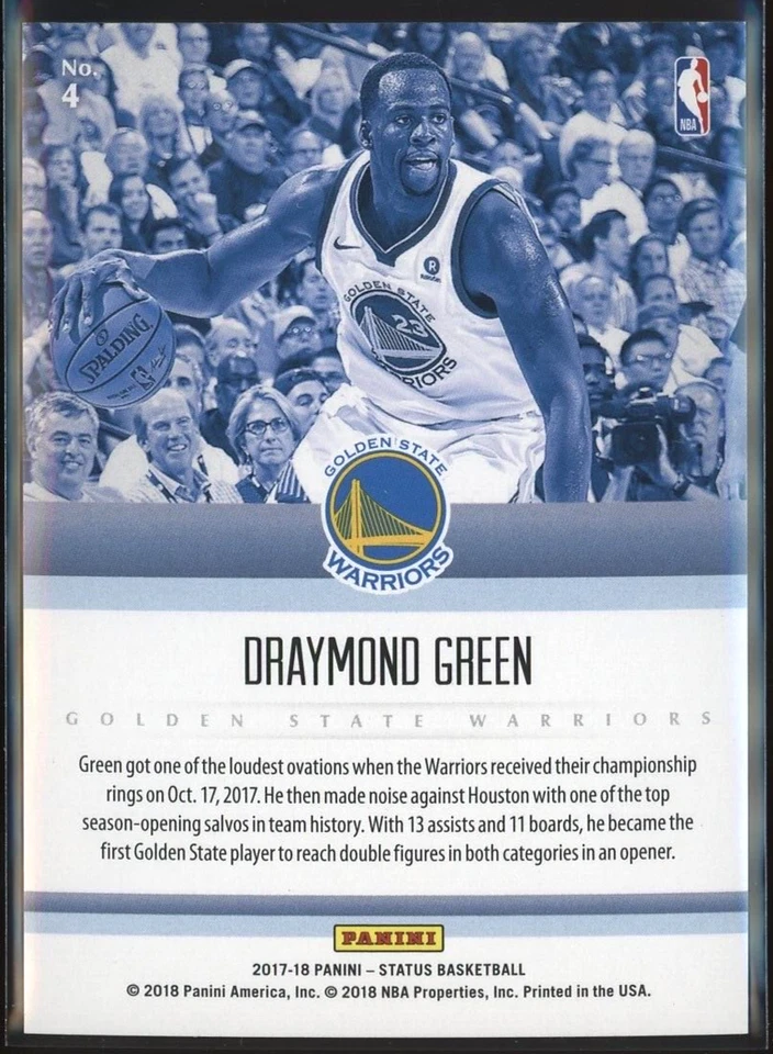 2017-18 Panini Status Symbols GOLD #d 03/10 Draymond Green #4 SSP Warriors - Image 2 of 2