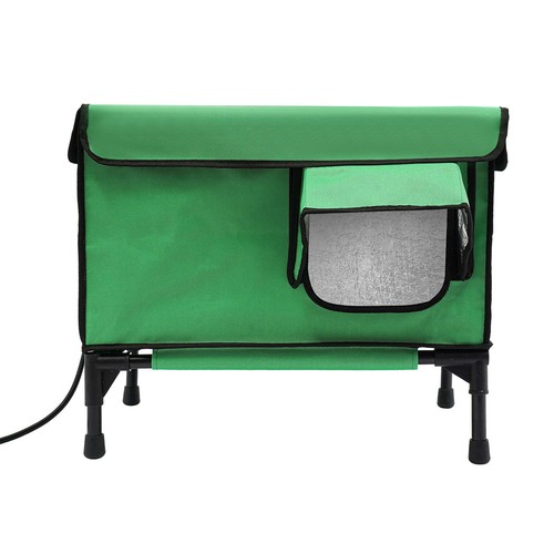 Elevated Heated Cat House Outside Heated Cat Bed Cat Shelter Kitty w/Heating Pad - Picture 5 of 24