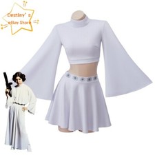 Star Wars Cosplay Costume Star Wars Princess Leia Princess White Dress Role Play