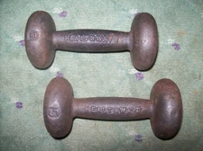 2 vtg HEALTHWAYS BARBELL DUMBBELLS "BUNS" BodyBuilding York EXERCISE Fitness GYM