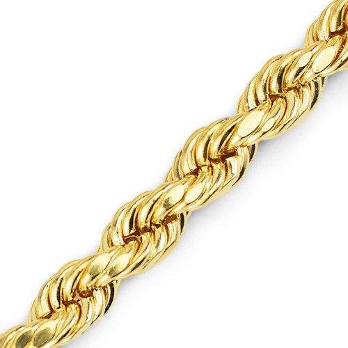 14k Gold Necklace Hollow Diamond Cut Rope Chain 1.8mm/2.5mm/3mm/4mm/5mm/6mm/7mm - Picture 22 of 22