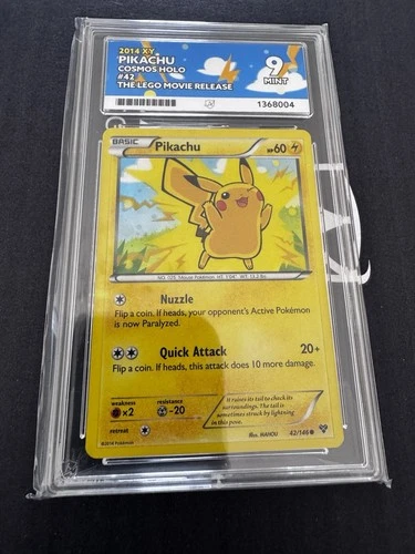 2014 Pokémon TCG Pikachu XY Cosmos Holo The LEGO Movie Release 42/146 Ace 9