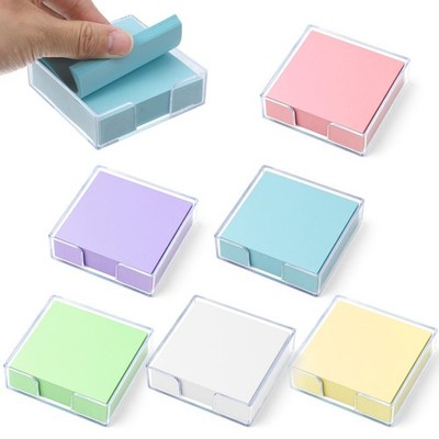 Oqqlin 6 Pcs Acrylic Sticky Note Holder, 3 x 3 Inch Clear Note...