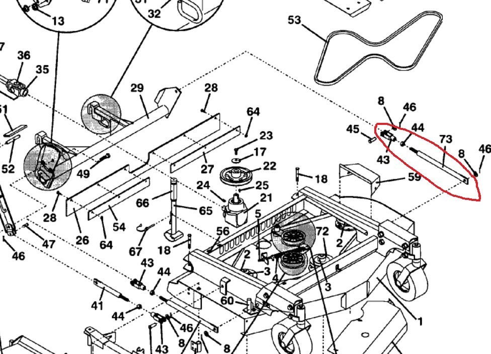 Grasshopper Mower 603573 Linkage Assy w Yoke 9548, 9652 Models | eBay