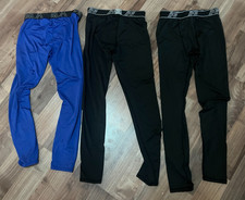 Set of 3 Various Brands Compression Pants Leggings Boys Black Blue Size X-Large