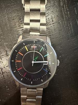Vintage Orient ER02-CB-B-CA Skeleton back automatic winding rainbow bezel Japan