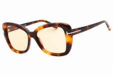 TOM FORD FT1008 53E Sunglasses Shiny Blonde Havana Frame Photochromic Peach