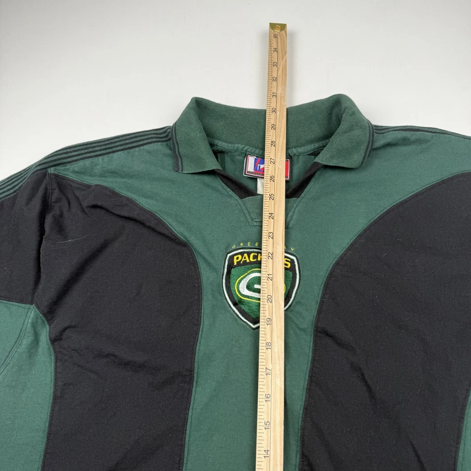 Camisa polo masculina vintage Green Bay Packers XL jogador profissional futebol americano rugby anos 90 NFL - Imagem 4 de 4