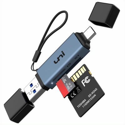 Uni SD Card Reader, High-Speed USB C to Micro SD Card Adapter USB 3.0 Dual Slots