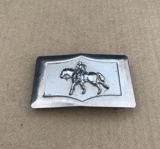 Cowboy Rodeo Saddle Bronc Horse Rider Bronco Busting Western Belt Buckle Vintage