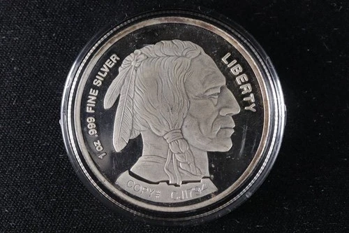 NobleSpirit } 2001 Liberty Indian Head Buffalo 1 oz .999 Fine Silver Round