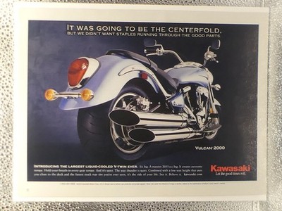 Vintage Kawasaki Vulcan 2000 Paper Magazine 2004 Print Advertising Full Page Ad
