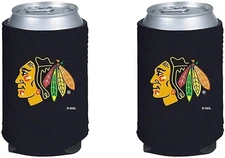Chicago Blackhawks Pair of 12oz Drink Can Cooler Insulated Neoprene Beverage...