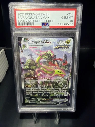 PSA 10 Rayquaza VMAX (Alternate Art Secret) 218/203 Swsh07: Evolving Skies Holo