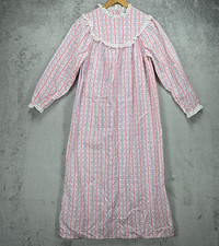 Vtg Lanz of Salzburg Eileen West Sz 14 Flannel Nightgown Pink Floral Cottagecore