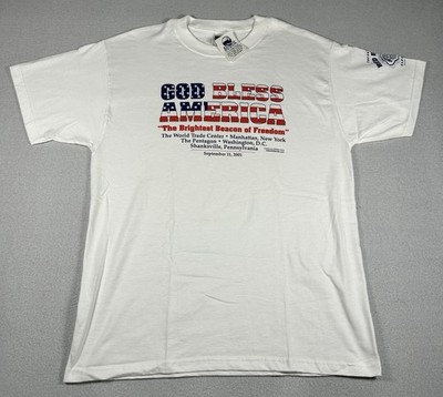 Red Earth Kauai September 11th Tee Shirt ''God Bless America'' Mens Size LARGE NWT