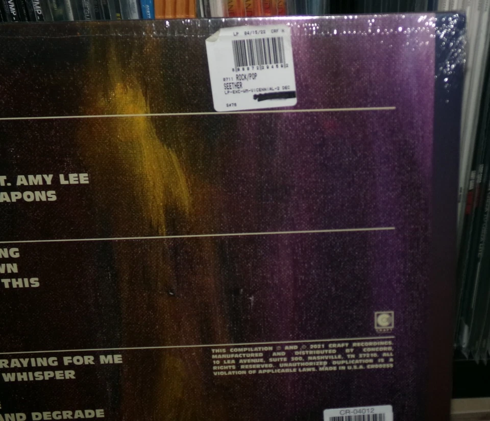 SEETHER VICENNIAL 2 DECADES OF SEETHER ORNAGE LP FAKE IT TRUTH CARELESS WHISPER - Image 4 of 4