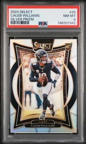 2024 Panini Select #25 Caleb Williams Silver Prizm PSA 8