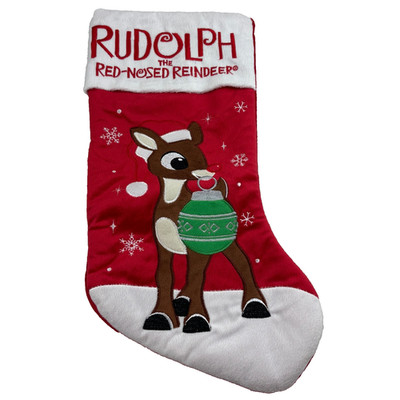 Rudolph the Red-Nosed Reindeer Ornament Christmas Stocking 18'' Dan Dee Flaws