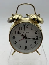 Vtg Westclox Big Ben Twin Bell Gold Tone Wind Up Loud Alarm Clock Heavy Sleepers