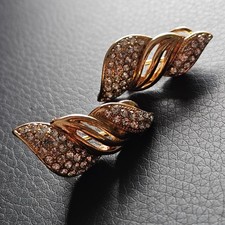 Boucles D'oreilles Vintage Plaqué Or - Décors Godronnés - Fermoir à Clou - Occasion (portées)