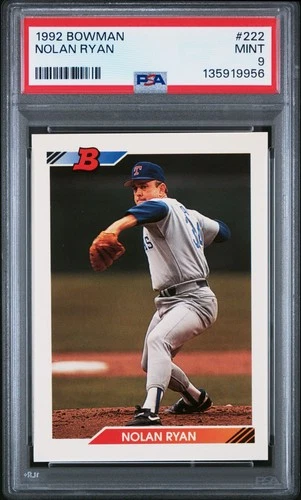 PSA 9 MINT 1992 BOWMAN NOLAN RYAN #222 RANGERS 19956 B304