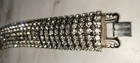 Gorgeous Vintage Fancy Elegant Wide Thick 7 Row Rhinestone Bangle 7" Bracelet  — photo 2