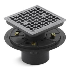 Kohler K-9136-BN Clearflo Square Design Tile-In Shower Drain, Brushed Nickel