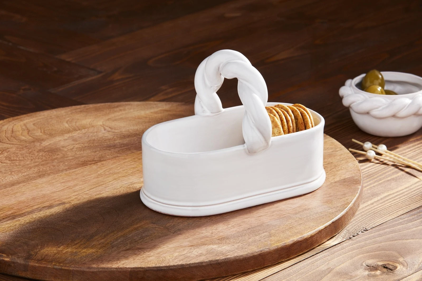 Mud Pie Twisted Handle Tidbit Server - Thumbnail 2