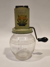Vintage Androck Nut Chopper Spice Grinder Green Floral Kitchen Collectible