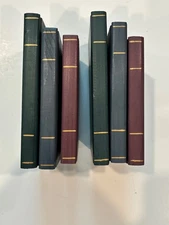 Vintage Red, Blue & Green Miniature Set Of 6 Wooden Books Stackable Separates