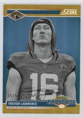 2024 Score The Franchise Gold Zone 15/50 Trevor Lawrence #15 v9t