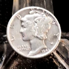 CIRCULATED ,VF IN GRADE, 1943P USA SILVER MERCURY DIME(80819)