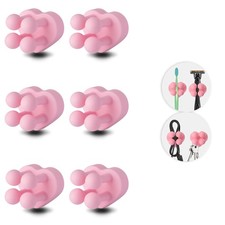 6 Pcs Waterproof Silicone Toothbrush Holder,Cute Multi-Function Wall Mounted ...