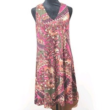 NWT Nine West Sleeveless V-neck Flowy 70s Boho-chic Festival Resort Dress Size 6