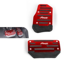 Non-Slip Pedal Pads Set, Aluminum Alloy Gas Pedal, Automatic 2 PCS Red