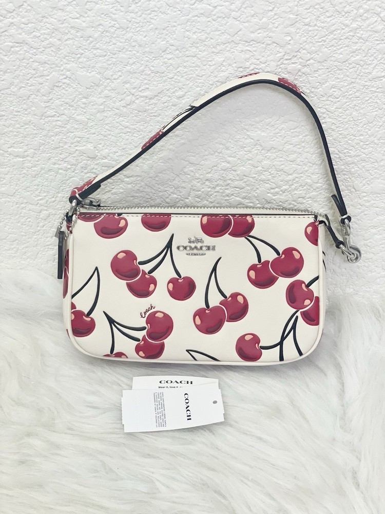 Coach Nolita 19 Cherry Print Leather Crossbody Bag in Chalk