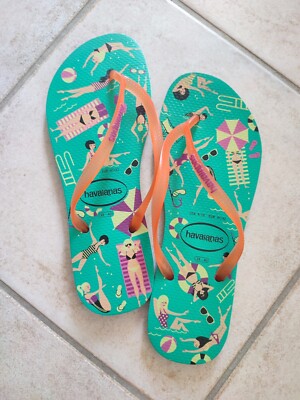 Havaianas Selten, Mint grün, Muster Freibad, EU 41/42, US 9/10