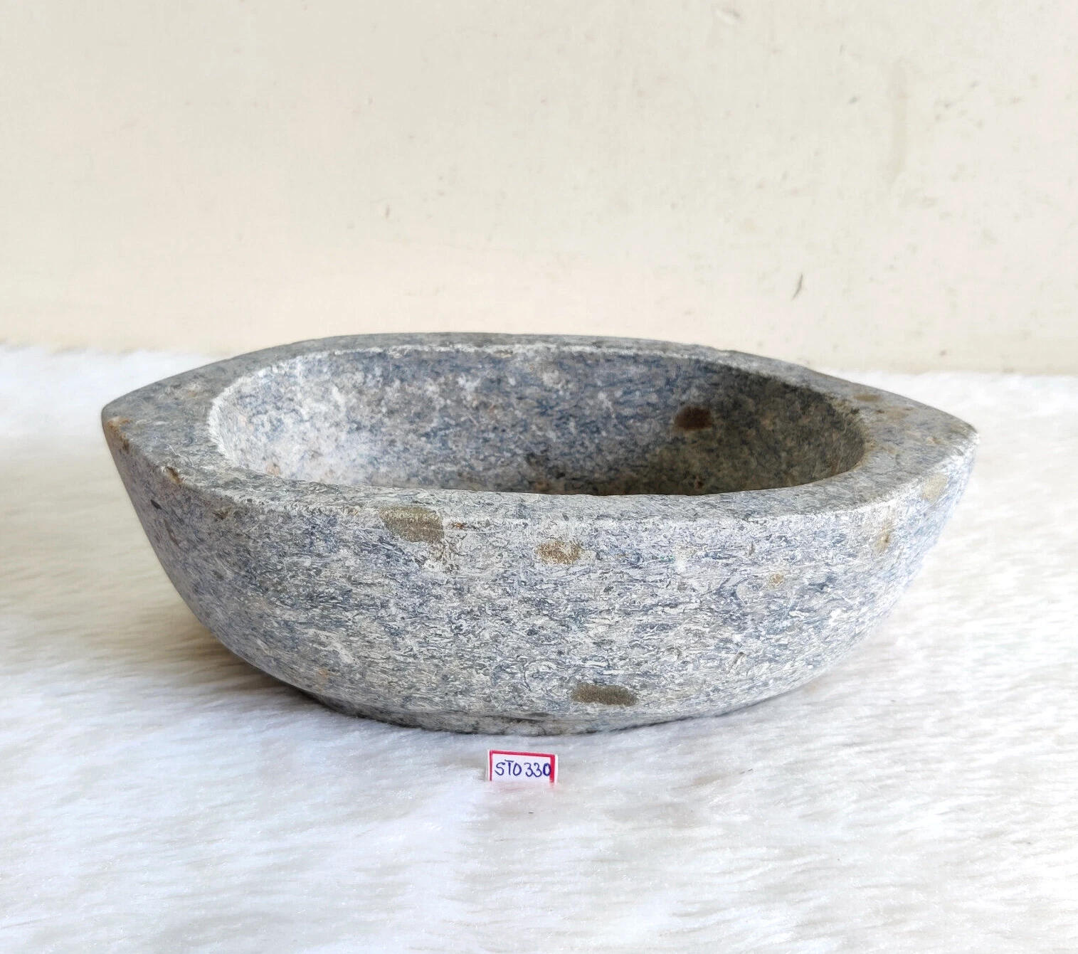 Antique Handmade Stone Mortar Homeopathic Medicine Stoneware Collectible STO330