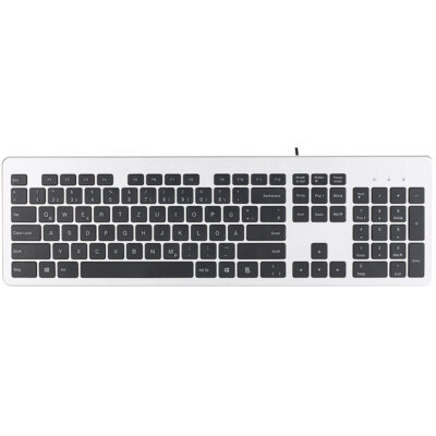 USB-Voll-Tastatur, Super-Slim mit Scissor-Tasten, Ziffernblock, flach