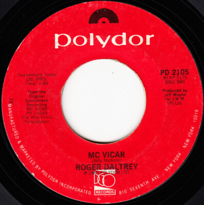 Roger Daltrey Free Me / Mc Vicar Vinyl Single 7inch Polydor