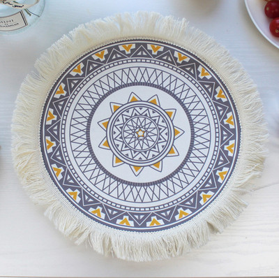 Woven coaster placemat cotton linen insulation mat home decoration mat
