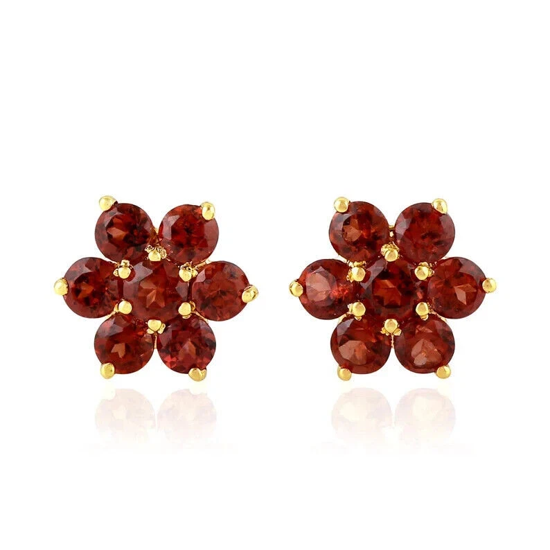 Genuine garnet deals stud earrings