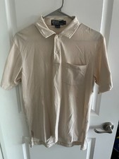 NEW Polo by Ralph Lauren Lightweight Striped Polo Shirt Cotton Beige Size Small