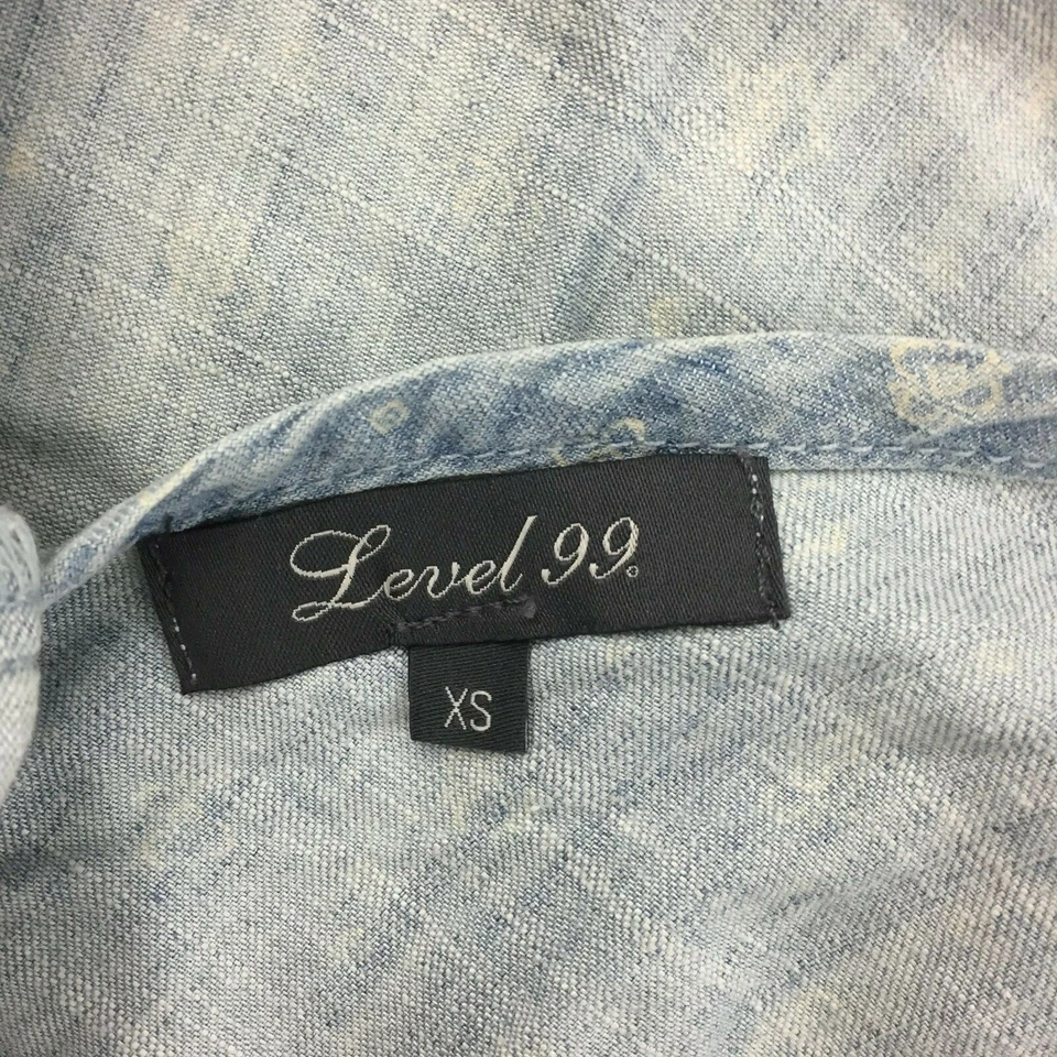 Mameluco con correa de corbata LEVEL 99 Anthropologie estampado cintura elástica mezcla lino talla XS Foto 2 de 4