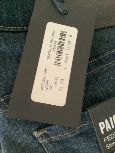 Jeans skinny dritti nuovi Paige Transcend Federal XL - 30 x 36 - Foto 3 di 3